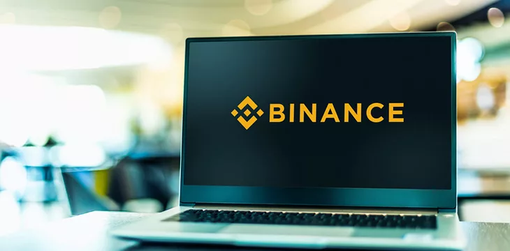 logo of binance in a laptop screen