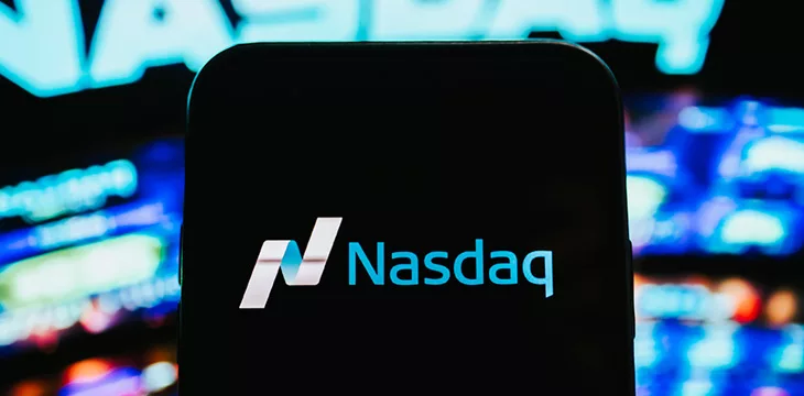 logo of Nasdaq on the screen of a smartphone