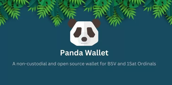 Panda Wallet for BSV users with blue background