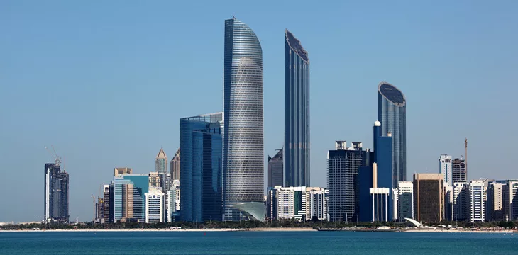 Abu Dhabi Skyline view from the Marina Mall