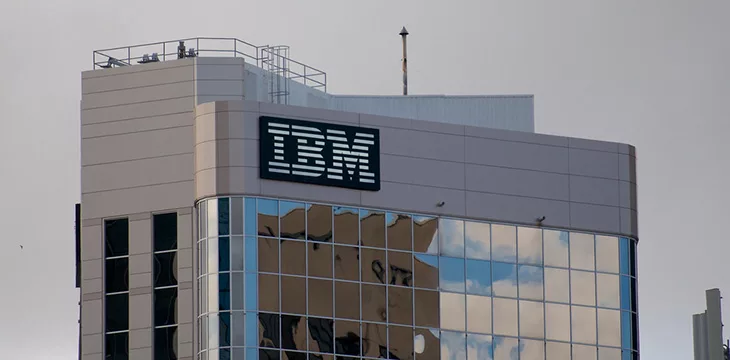 International Business Machines Corporation sign hanging on a building in Brisbane