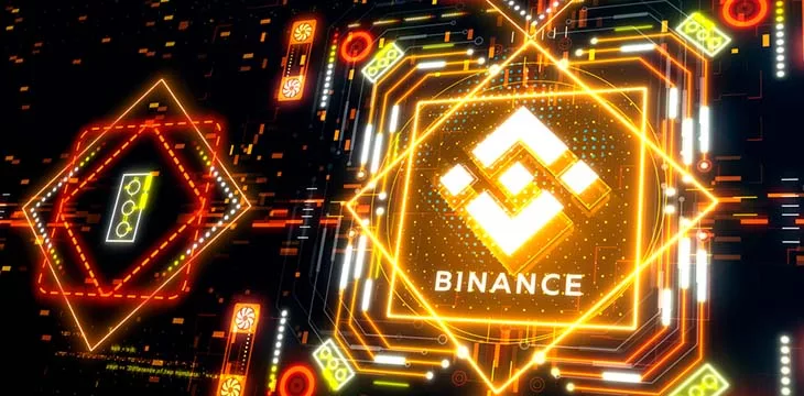 Binance logo on a technology concept illustration