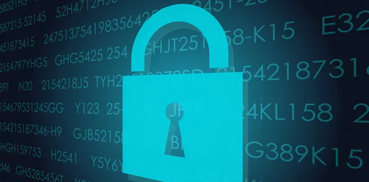 padlock on digital technology background