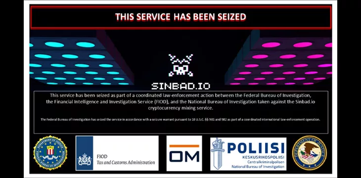 Sinbad coin mixer sanctioned and taken down by global authorities