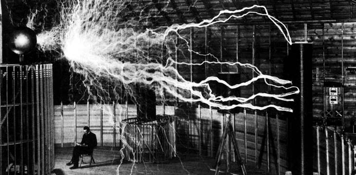 black and white photo of a man in a laboratory