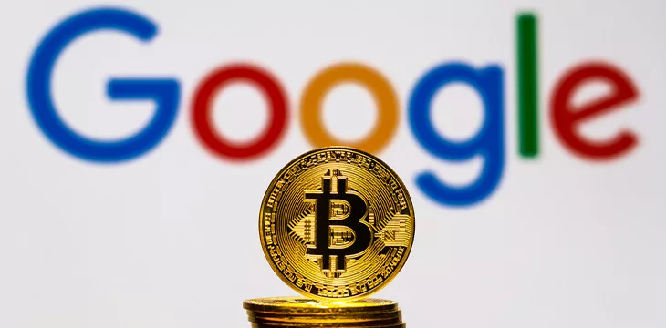 Google logo - BTC coins