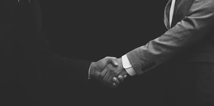 Business partners shaking hands