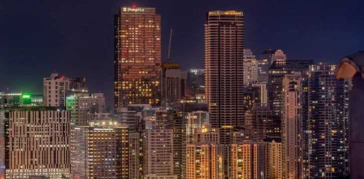 Twilight shot of Bonifacio Global City as seen from Makati