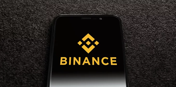 Binance logo on a mobile phone