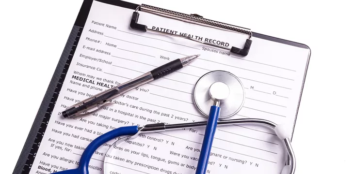 Medical records and Stethoscope