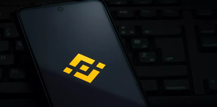 Binance logo on a mobile phone