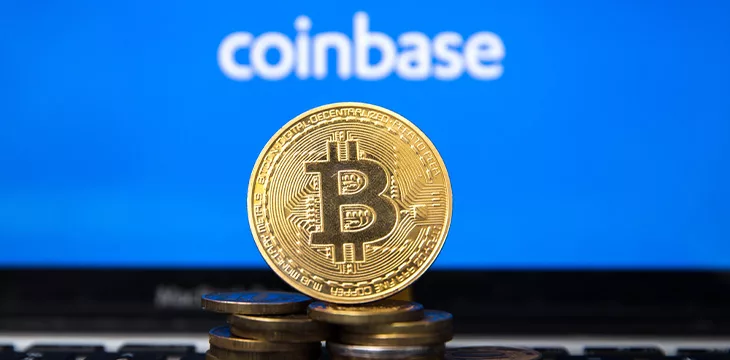 Coinbase logo and BTC