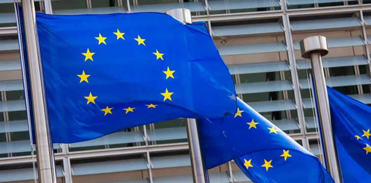 European flags in Brussels