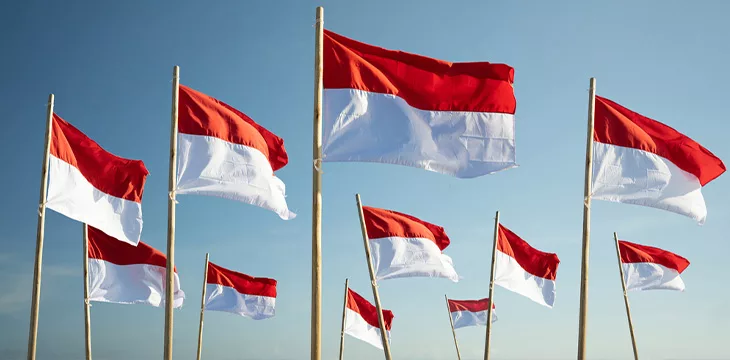 Indonesia flag under blue sky