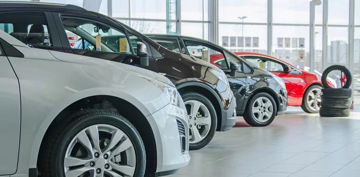 Several new cars at dealership salon