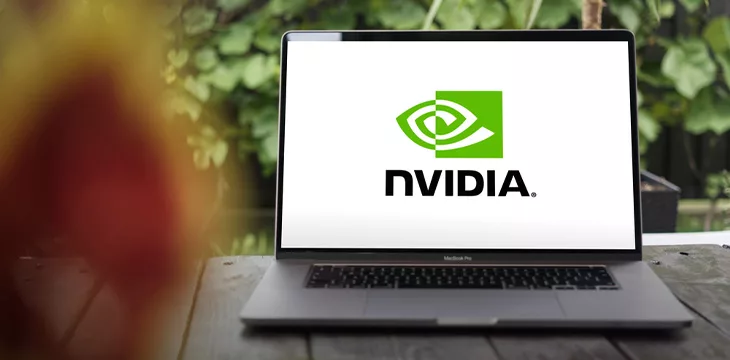 Nvidia logo on a laptop