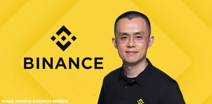 Changpeng Zhao with Binance background