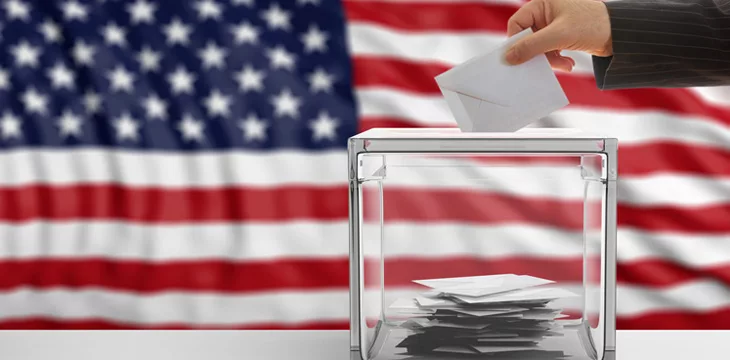 Voter with USA flag background