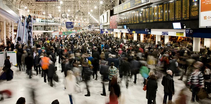 Inside view of London Waterloo Station