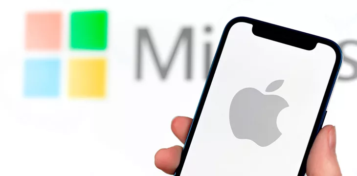 Microsoft and Apple logos