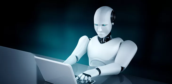 Robot humanoid using laptop