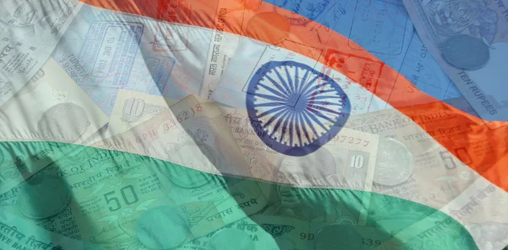 India flag with banknotes