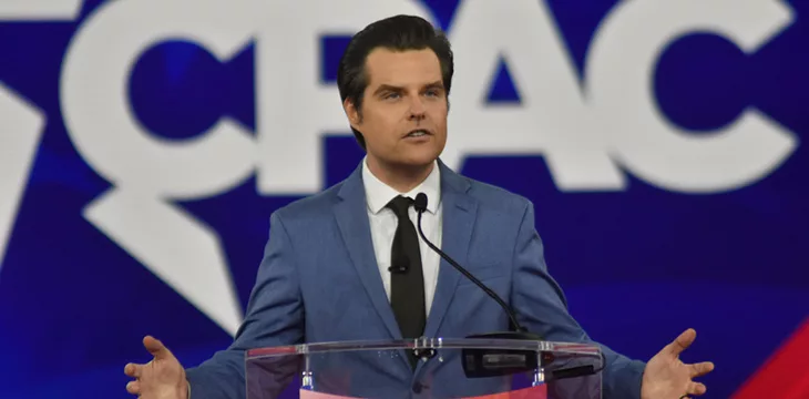 U.S. Congressman Matt Gaetz delivers remarks at the Conservative Political Action Conference