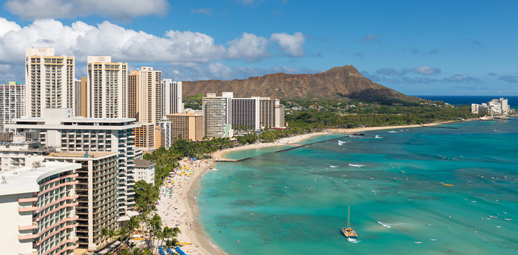 Scenic view of Waikiki Beach