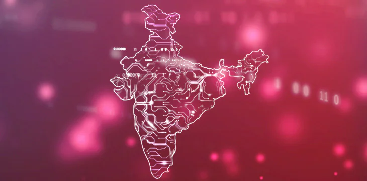 India Map with circuit lines