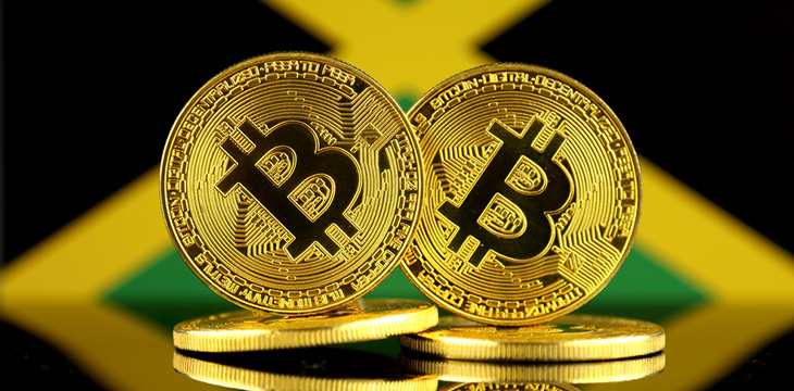 Physical version ofdigital coin and Jamaica Flag