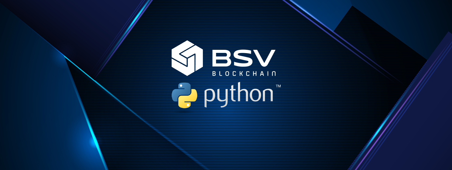 BSV Blockchain and Python logos